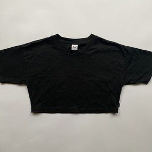 Aritzia TNA Laid Back T-Shirt Cropped Black XXS